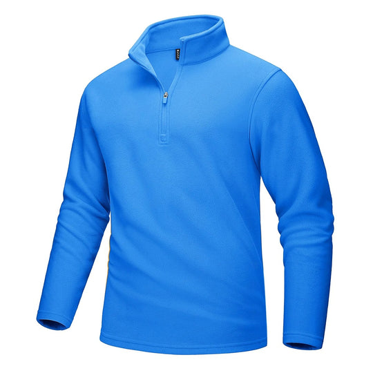 Heren fleece trui met halve rits