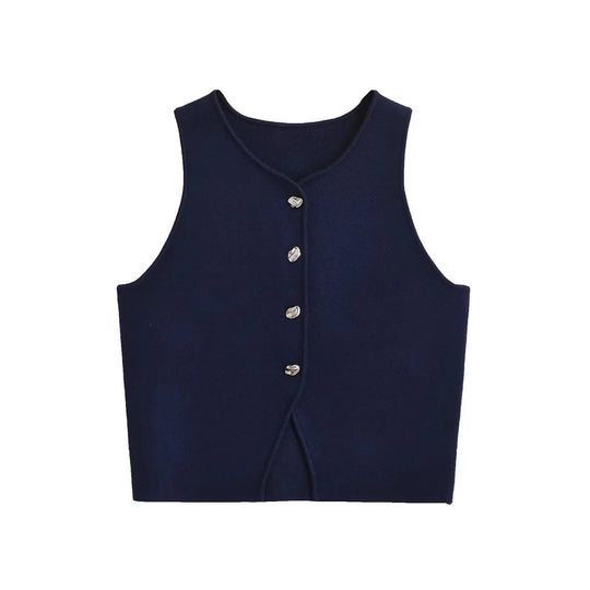 Cropped gebreid vest voor dames