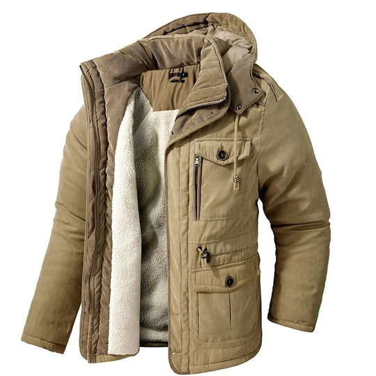 Heren Kasjmier fleece winterjas