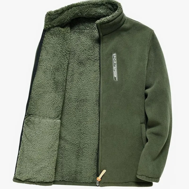 Heren fleece gevoerde jas met rits