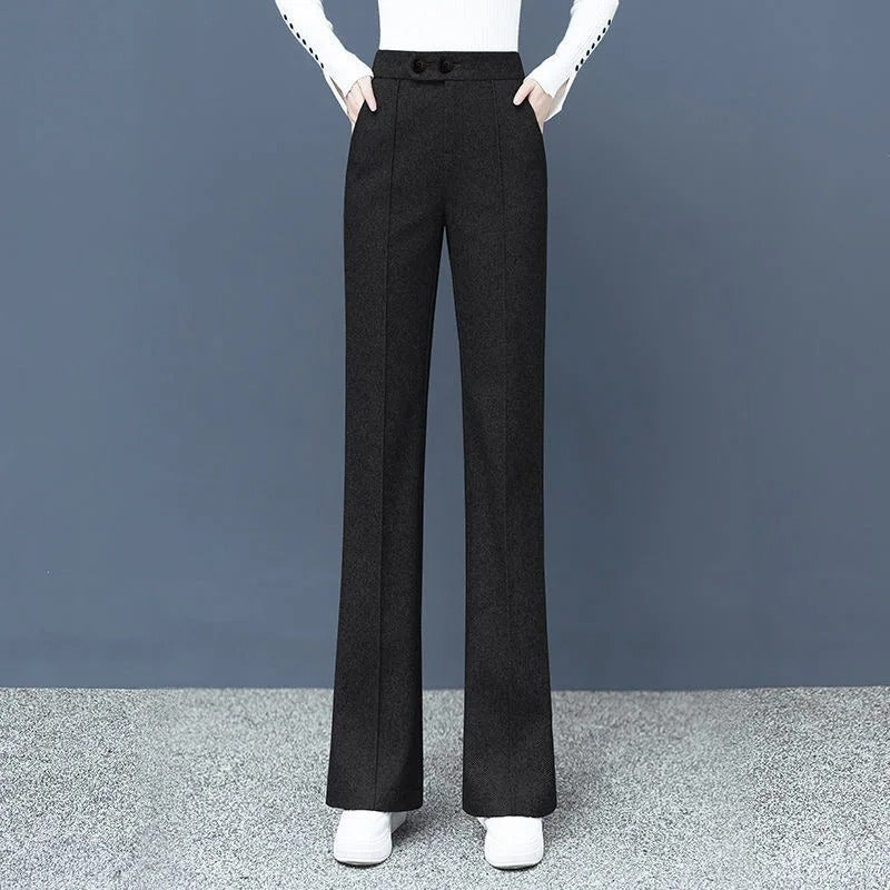 Dames wolmix rechte broek