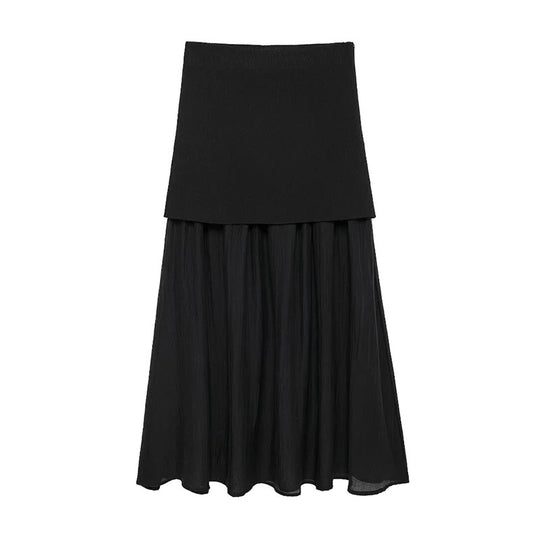 Dames Midirok met geplooide zijrits