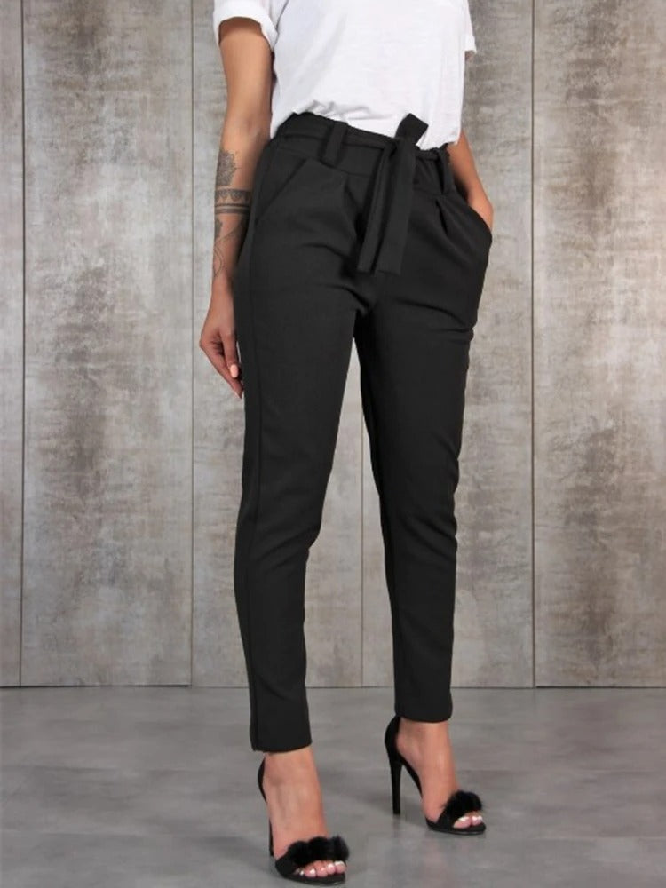 Slanke chiffon broek voor dames