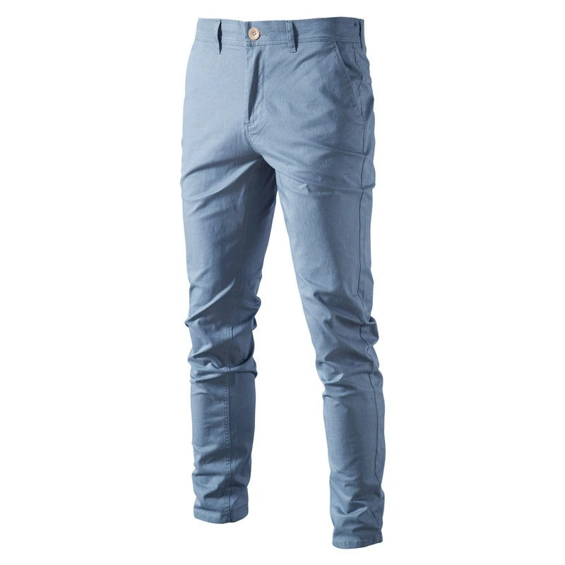 Heren slim fit katoenen broek