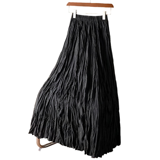 Satijnen geplooide maxi-rok voor dames