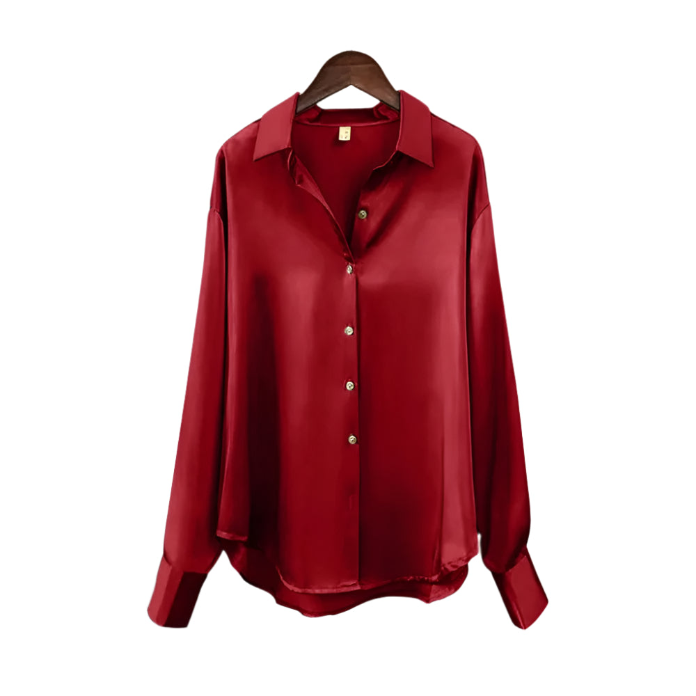 Dames Knoop Zijden Blouse