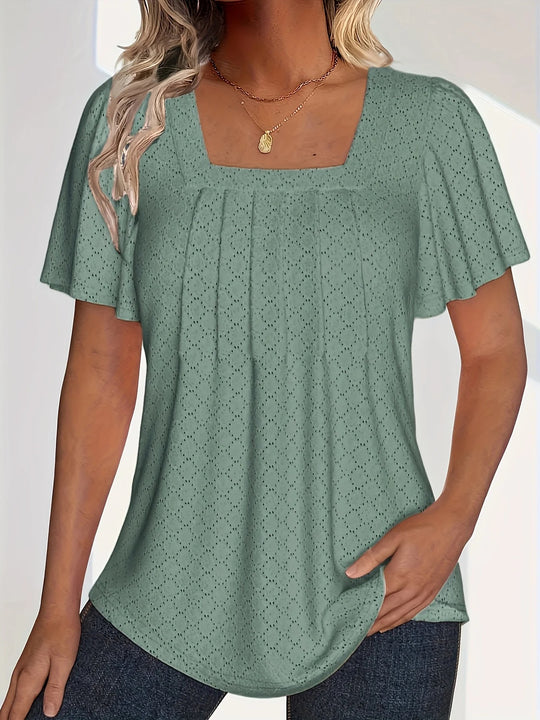 Damesblouse met ruches en holle mouwen