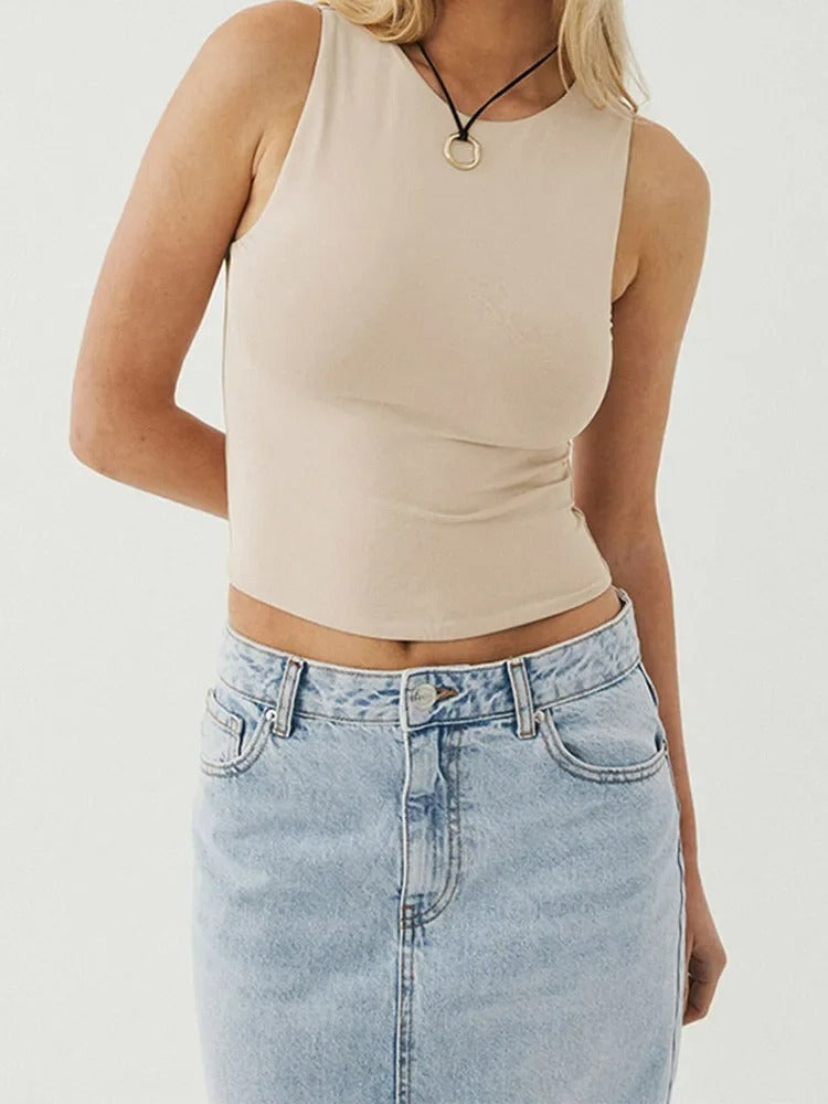 Dames Mouwloos Slim Fit Sportvest