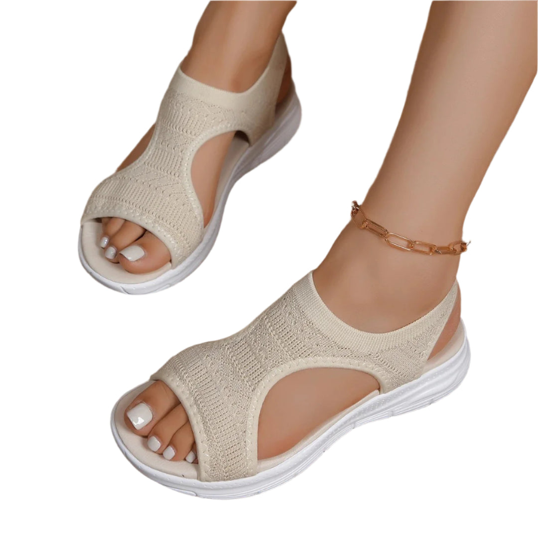 Mesh platform wedge sandalen voor dames