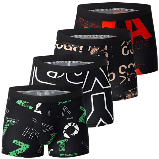 4-pack bedrukte boxershorts voor heren