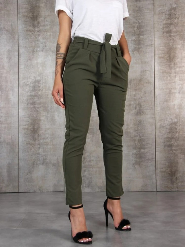 Slanke chiffon broek voor dames