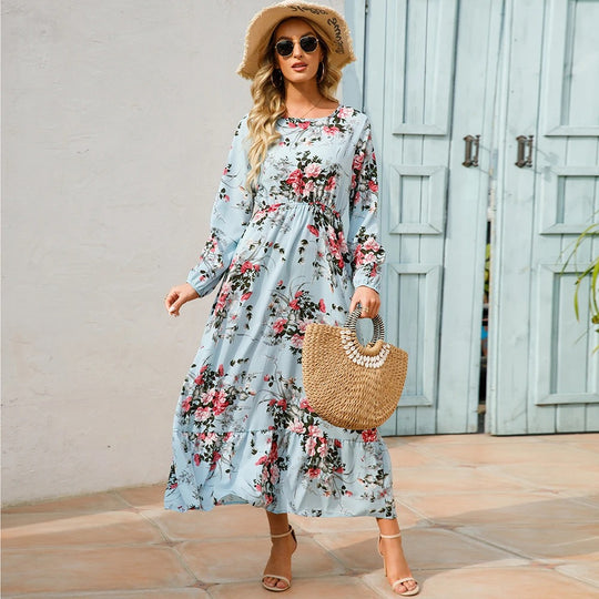Bohemian chiffon maxi-jurk voor dames