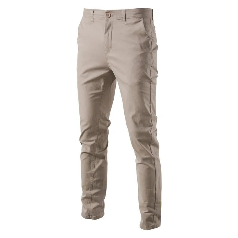 Heren slim fit katoenen broek
