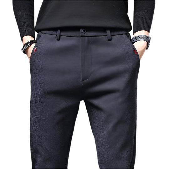 Heren slim fit katoenen broek