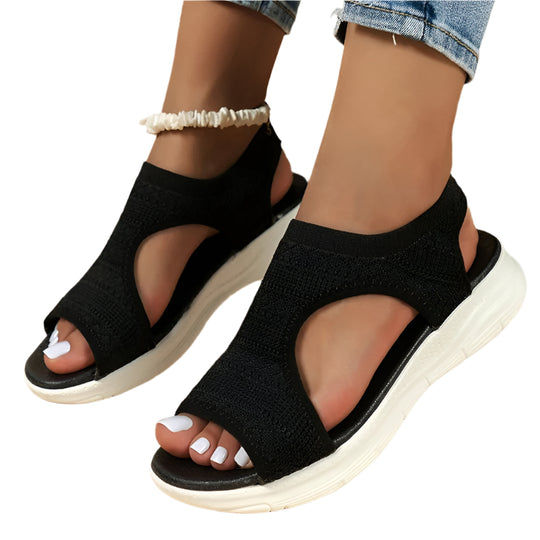 Mesh platform wedge sandalen voor dames