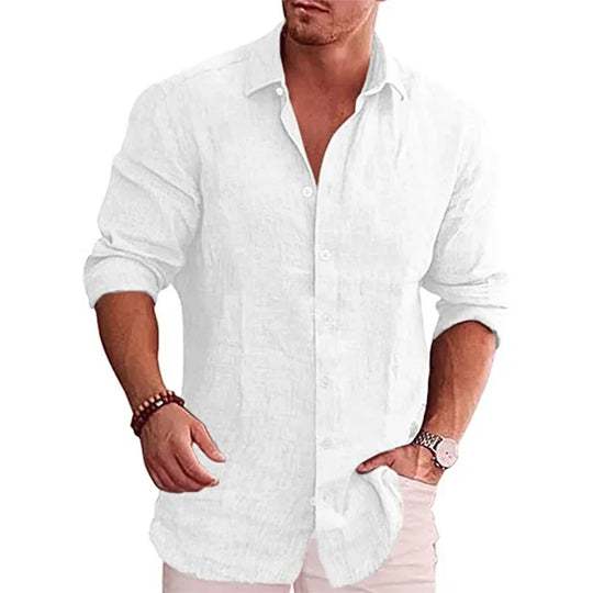 Casual linnen poloshirt voor heren