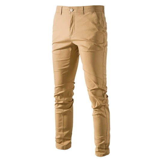 Heren slim fit katoenen broek