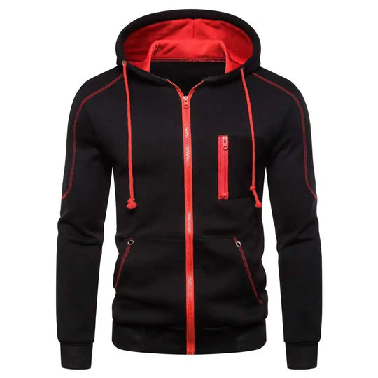Pullover met capuchon en rits voor heren