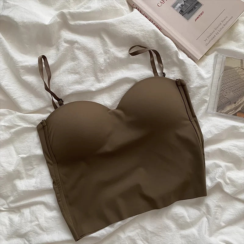 Effen cropped camisole voor dames