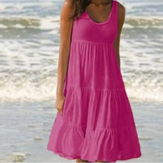Effen bodycon-jurk met mouwloze, open rug en split voor dames