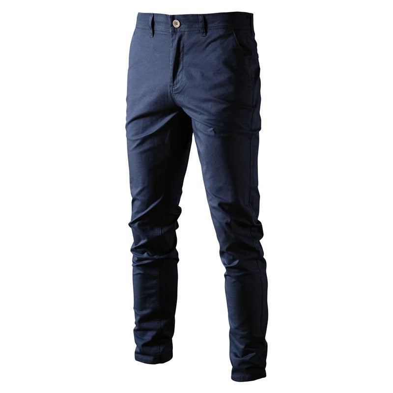 Heren slim fit katoenen broek