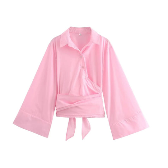 Kimono damesblouse met lange mouwen