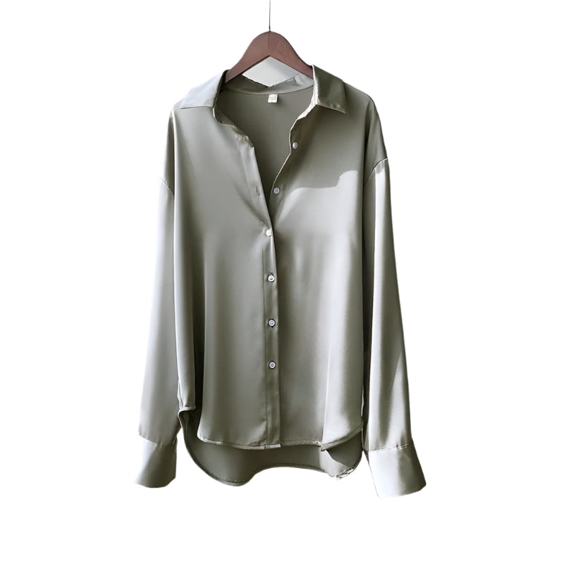 Dames Knoop Zijden Blouse