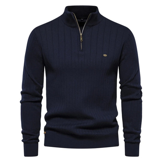 Gebreide herensweater met opstaande kraag