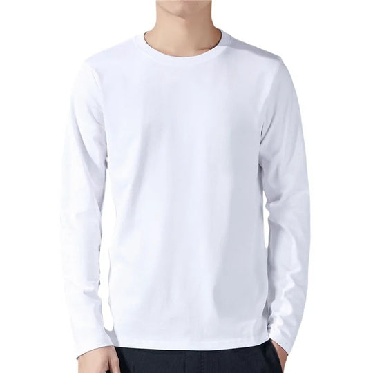 Heren Effen Kleur Lange Mouwen T-shirt