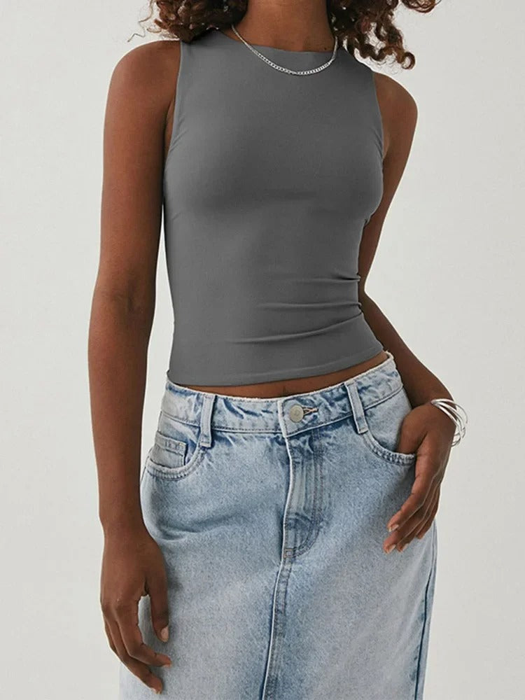 Dames Mouwloos Slim Fit Sportvest