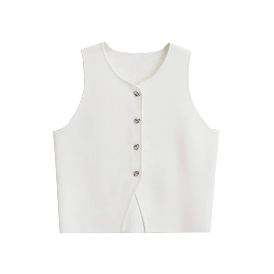 Cropped gebreid vest voor dames