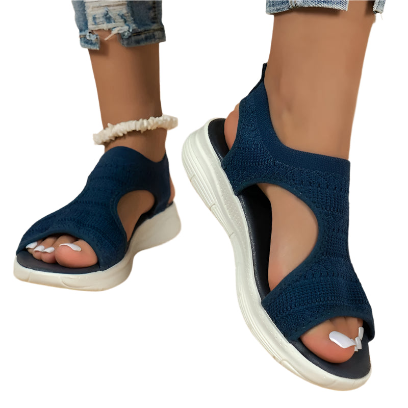 Mesh platform wedge sandalen voor dames