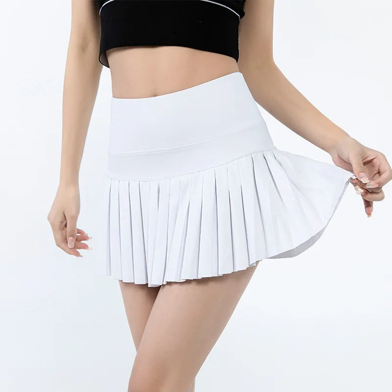 Geplooide tennisrokshorts voor dames