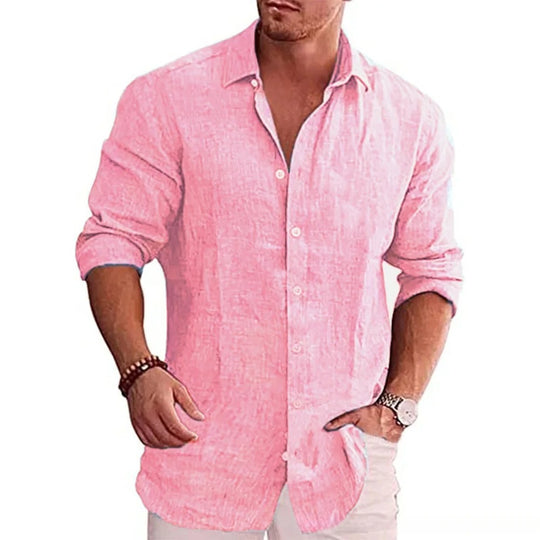 Casual linnen poloshirt voor heren