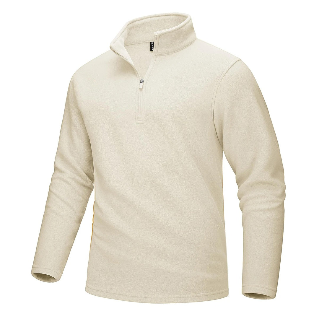 Heren fleece trui met halve rits
