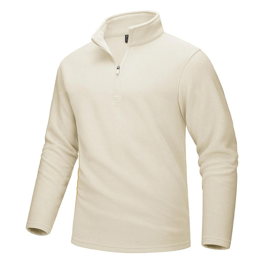 Heren fleece trui met halve rits