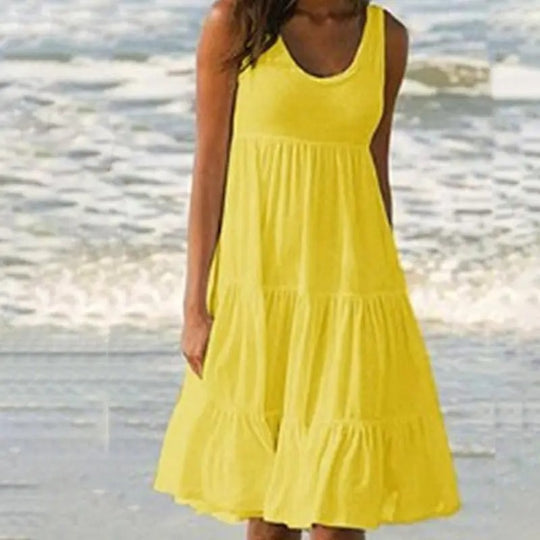 Effen bodycon-jurk met mouwloze, open rug en split voor dames