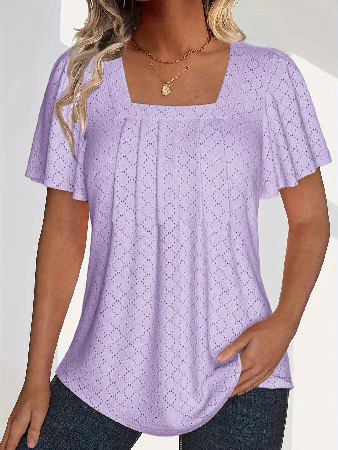 Damesblouse met ruches en holle mouwen