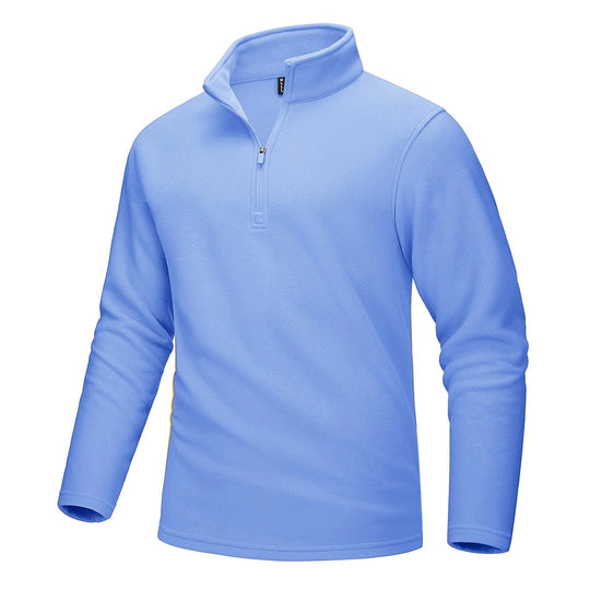 Heren fleece trui met halve rits