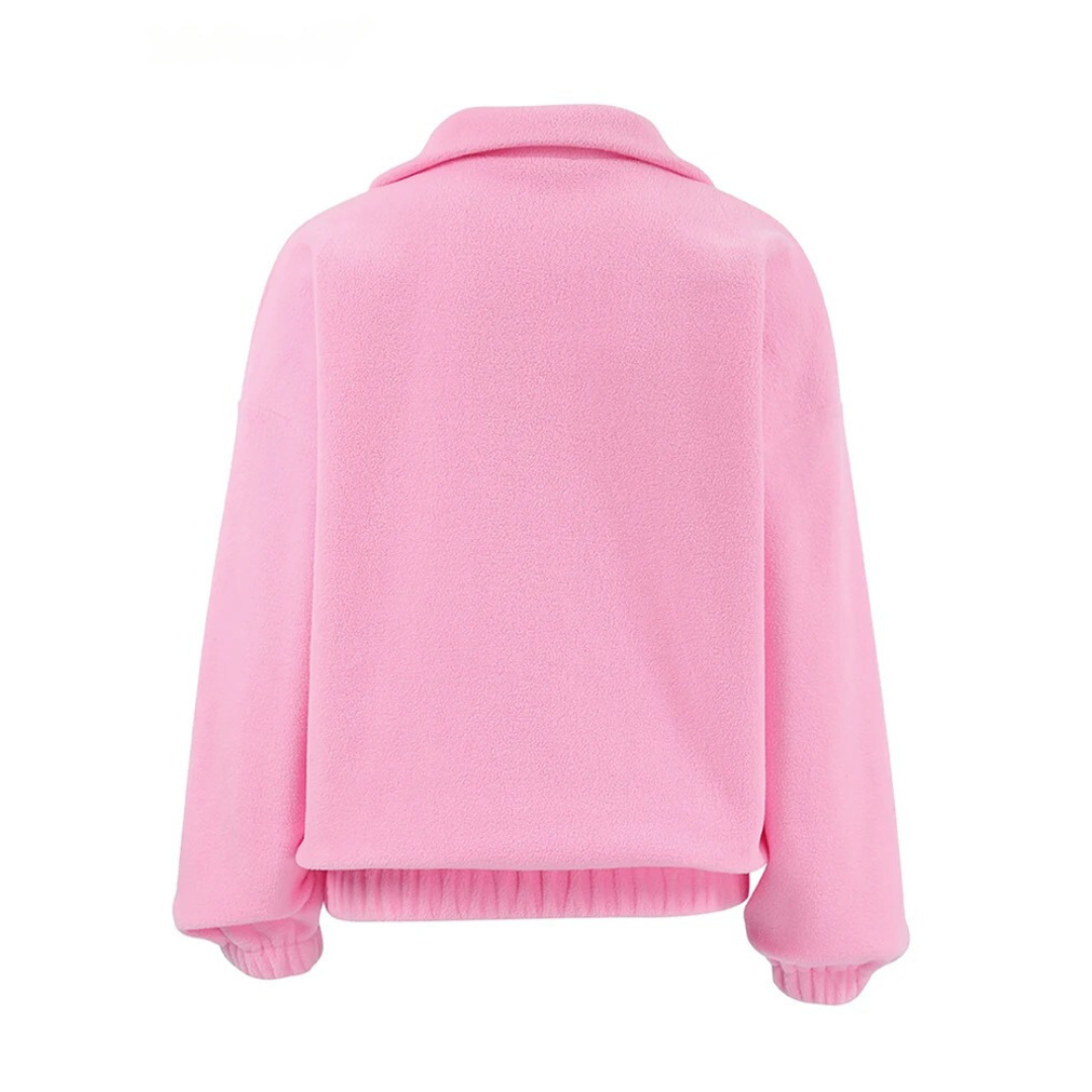 Damespullover Polar Fleece Roze Ritssluiting