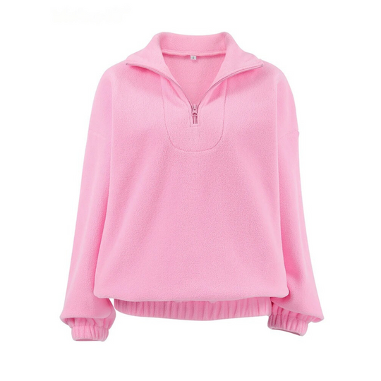 Damespullover Polar Fleece Roze Ritssluiting