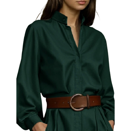 Damesblouse met knoopjes en pofmouwen
