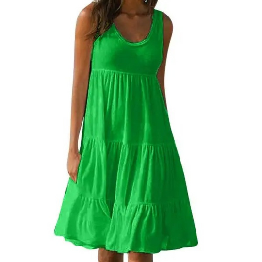 Boho mini-jurk met ruches voor dames