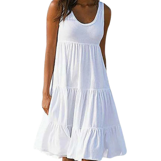 Boho mini-jurk met ruches voor dames