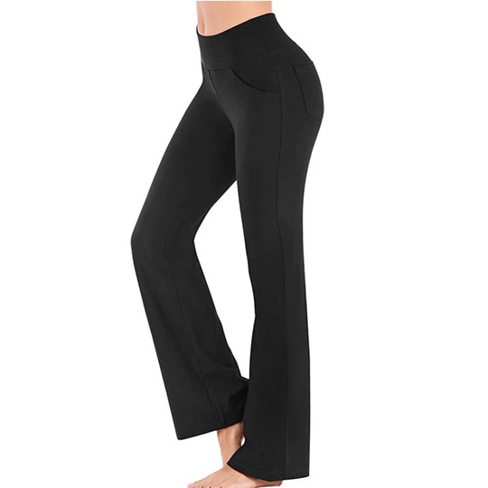 Hoge taille broek met wijde pijpen voor dames