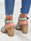 Laars sandalen met grote hak Belleza