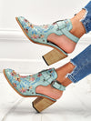 Laars sandalen met grote hak Belleza