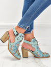 Laars sandalen met grote hak Belleza