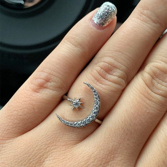 Halve maan ster ring Belleza