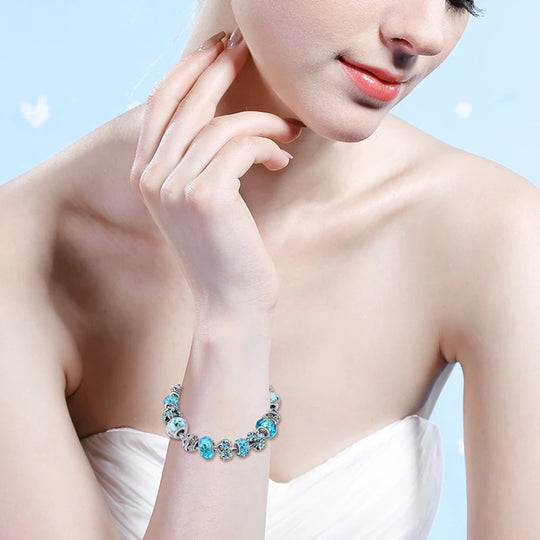 Blauwe Kristal Bedel Armband Belleza